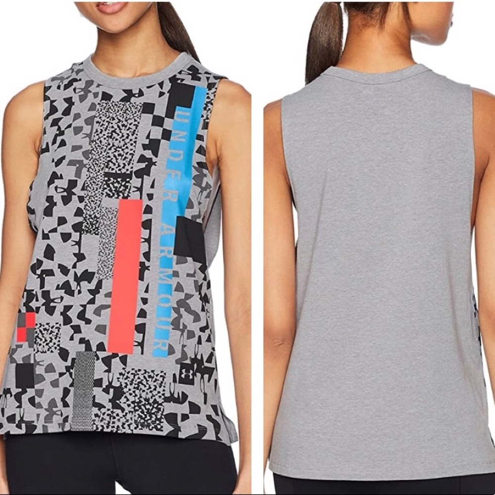 Under Armour Chop Block Print Muscle Tank Top S
